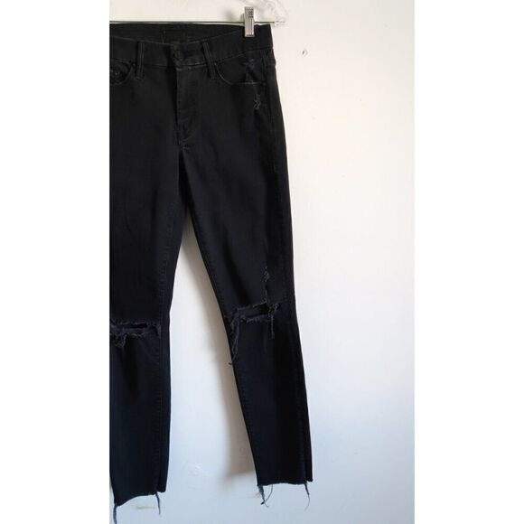 MOTHER Black Looker Ankle Fray Jeans - Size 26 - Picture 2 of 11